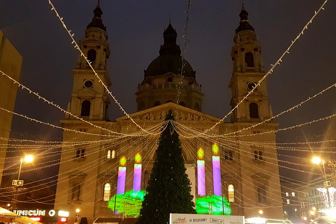 Budapest Christmas Market Tour with Basilica visit & Chimney cake - Walking the Danube at night for illuminated city views