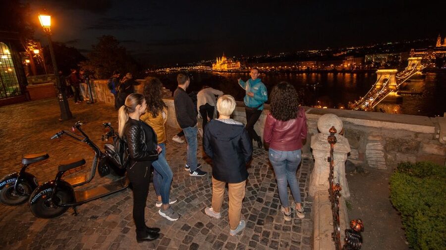 Budapest: Night Tour on MonsteRoller e-Scooter - Fisherman’s Bastion at night, the stop that sells the whole tour