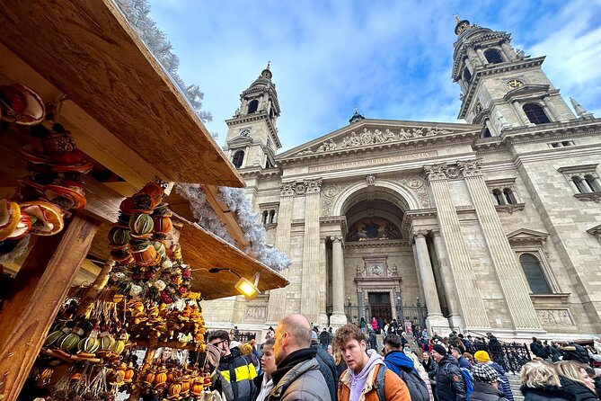 Budapest Wonderland - A Christmas Market Tour with Chimney Cake & Mulled Wine - Szent István Square Christmas Market, holiday lights with a learning twist