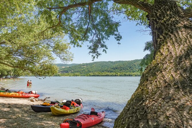 Danube Bend Hiking and Kayaking - Visegrád Castle from the water, plus a beach swim if it’s right