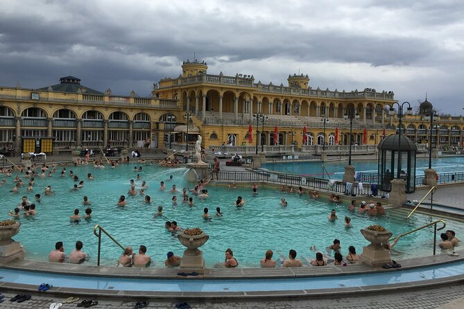 Entrance to Szechenyi Spa in Budapest - The main attraction: outdoor thermal soaking and Neo-Baroque views