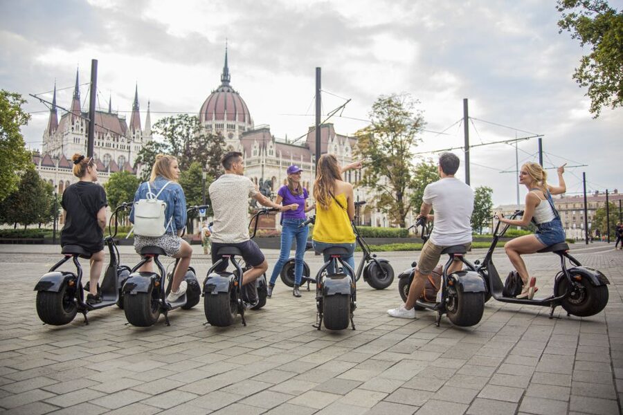 Top sights of Pest downtown on e-scooters incl. Parliament - The 10-minute safety briefing that makes the ride feel calmer